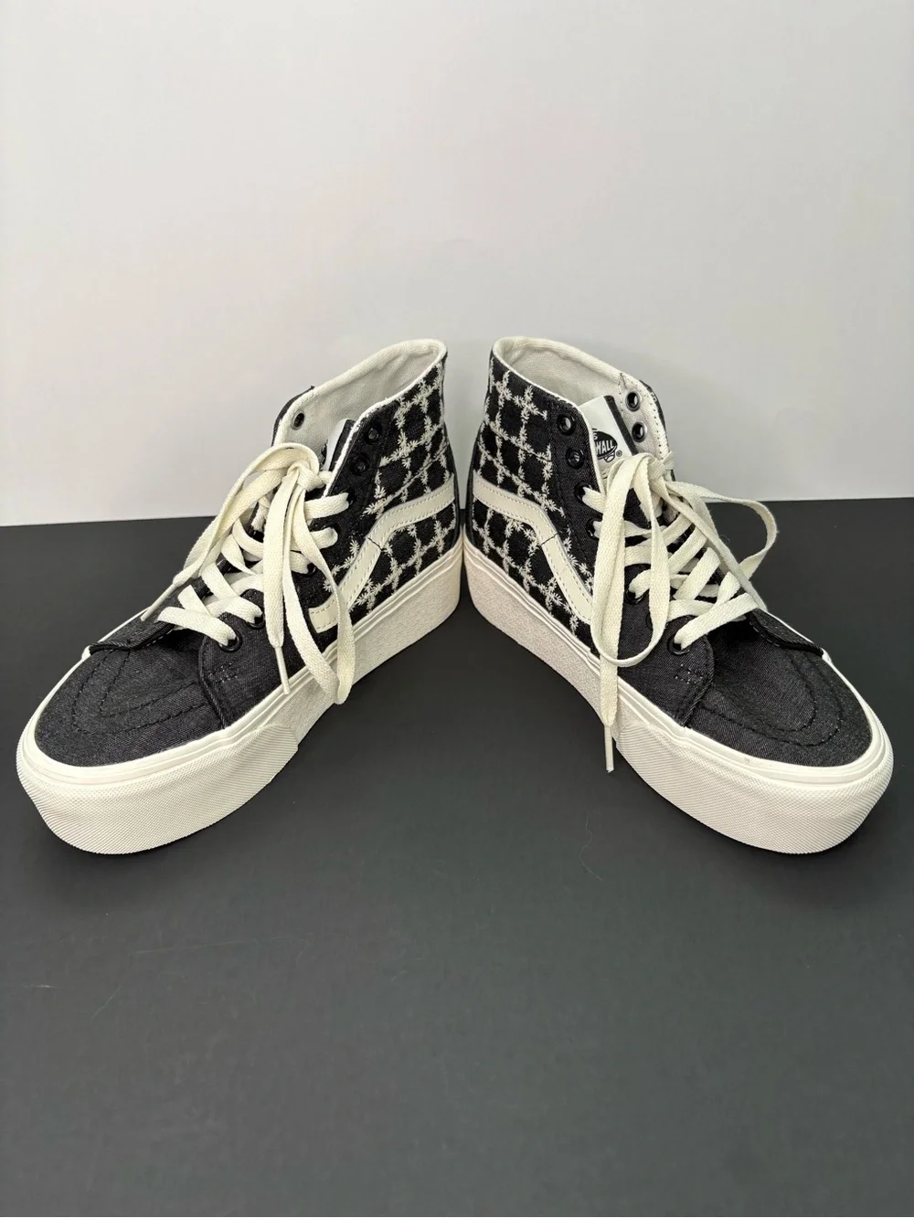 Vans Sk8-Hi Stacked Platform Plaid High Top Sneakers